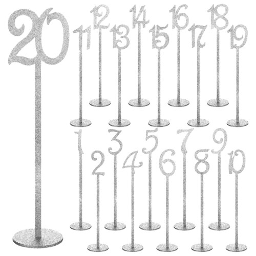 Wood Table Number Holders with Base 20 pcs 1
