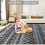 Boho geometric distressed runner rug grey 2 ft x 6 ft 7