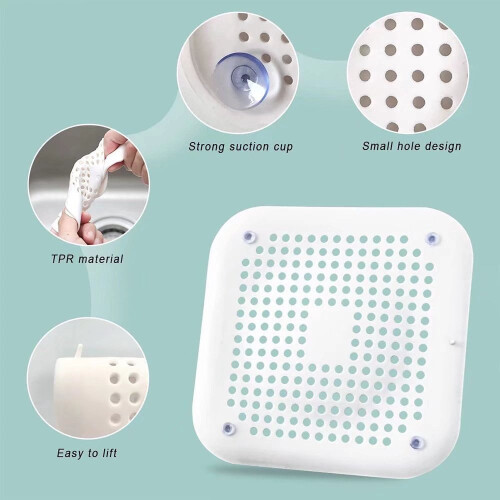 Shower Drain Cover Square Grey 2-Pack 2
