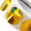 Golden Sparkly Envelope Stickers Round 500 pcs 8