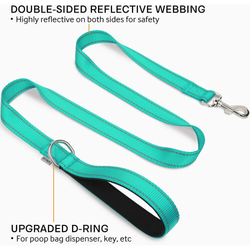 Reflective Dog Leash Nylon Padded Handle 4 FT 1