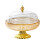 Cake Stand with Dome Yellow Round Dessert Serving Plate 2