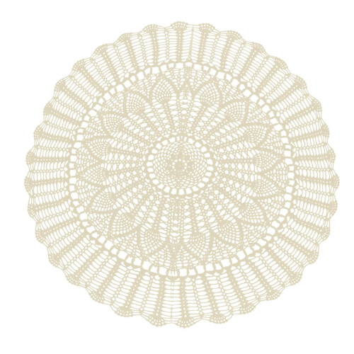 Handmade Crochet Cotton Round Tablecloth Beige 1