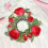Artificial Rose Wreath Greenery Candle Holder 12in 3