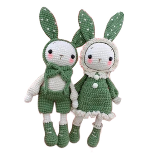 Handmade crochet rabbit doll kit for beginners with yarn 1