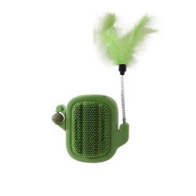 (Green) 3 in 1 Cat Self Groomer Brush,Cactus Style Wall Corner Massage Comb Scratcher
