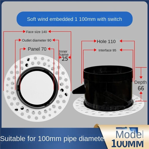 Adjustable Round Air Conditioning Outlet Vent Diffuser Ceiling Flush Mount Central Air Vent Cover for Home Hvac 100mm 1
