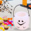 Halloween pumpkin bucket white reusable candy holder 8