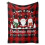 Flannel Throw Blanket Blue Snowflake Coffee Cup Design 2