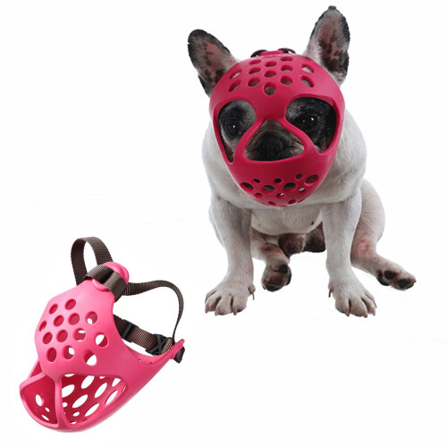 Jacenvly Dog Muzzle for Short-Billed Breeds, Rubber