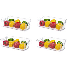 Refrigerator Organizer Bins Clear Plastic 4 Pcs