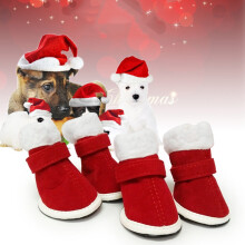 Nightmare Before Christmas Dog Shoes Red Velvet Warm