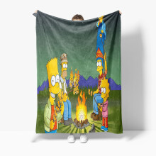 The Simpsons Anime Blanket Soft Flannel Throw 50x60 in