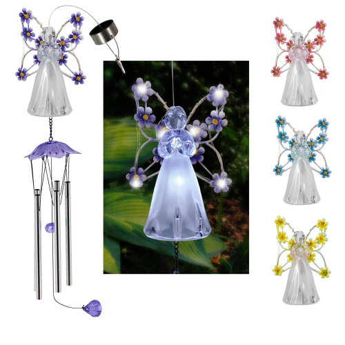 Solar Angel Wind Chime Light Outdoor Garden Decor