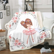 Ballet Blanket for Girls Rose Pink Fleece Throw