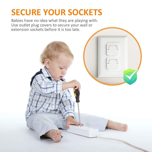 Baby Outlet Covers for 3-Prong Outlets 40 Pack 1