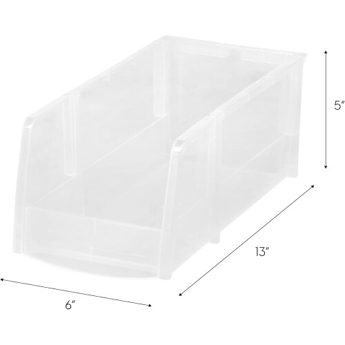 Clear stackable storage bins large open front 8 pack 1