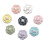 Purple rhinestone flower pearl buttons 12 pcs 4