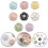 Purple rhinestone flower pearl buttons 12 pcs 6