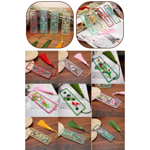 SOFEIYA embroidery bookmark kit with pattern and adjustable 2