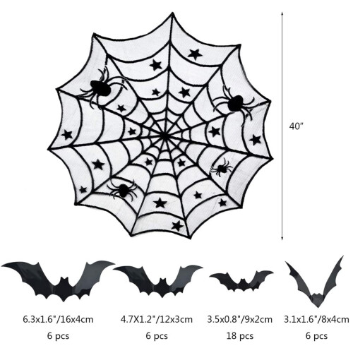 Halloween decoration set for home 3D bats table runner 2