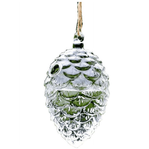 Glass hummingbird feeder pinecone shape pink 1