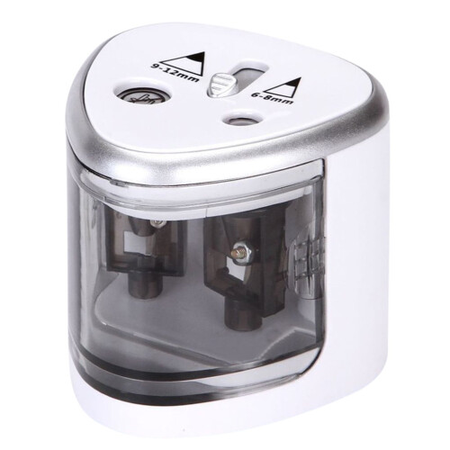 Electric Pencil Sharpener Plastic Silver 1 Count
