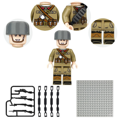 Military Minifigures Soviet Army 24 pcs with base stands 1