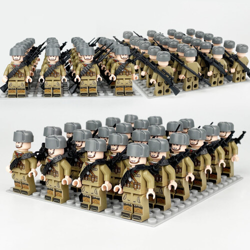 Military Minifigures Soviet Army 24 pcs with base stands 2