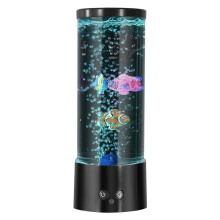 LED Fish Lava Lamp Remote Control Mini Bubble Lamp 1 pc
