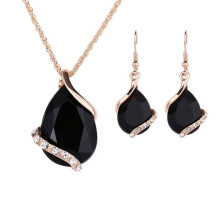 Women's Rhinestone Necklace and Earrings Set 3 Pieces