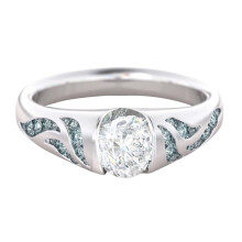 Alloy gem ring delicate smooth compact design