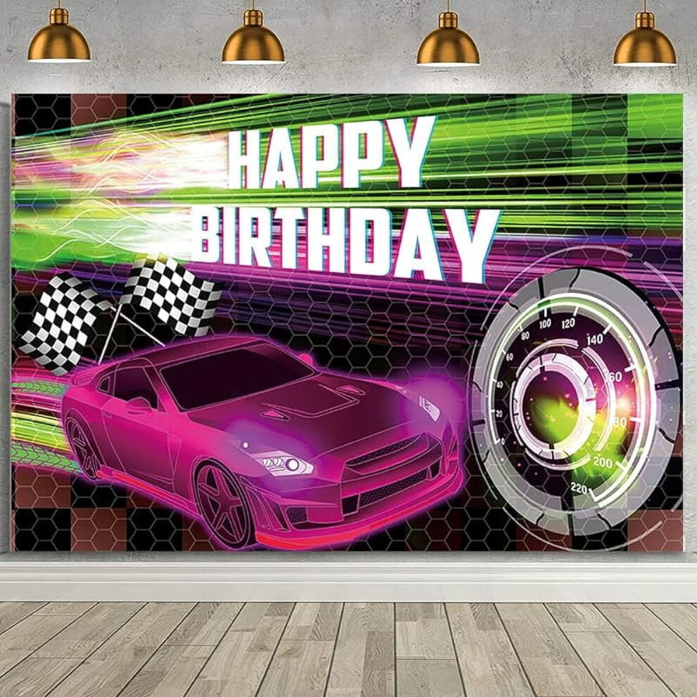 Car Racing Birthday Backdrop 7X5 Ft Race Car Theme Black 946140746470