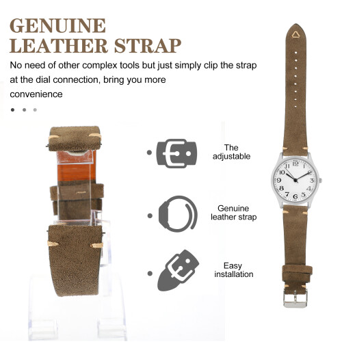 Suede Leather Watch Strap Adjustable 20mm Cowhide 2