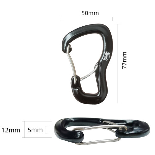 Black D-Ring Carabiner Heavy-Duty High-Strength 1-Pack 1