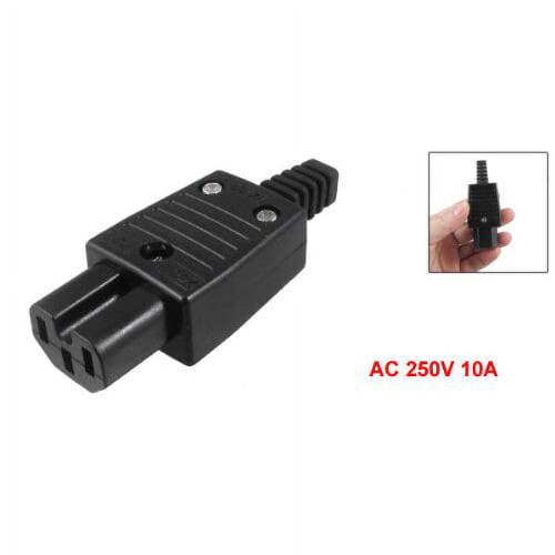 Black IEC 320 C15 female outlet socket 250V 10A