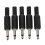 Black Plastic 3.5mm Male Mono Plug Jack Adapter 5 1