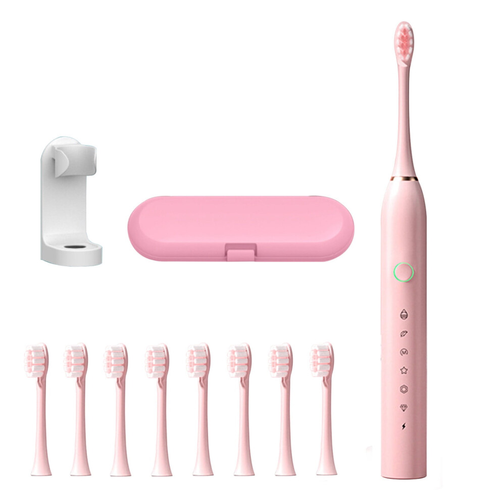 Electric Toothbrush with Sound Wave Soft Bristles, 8 Brush