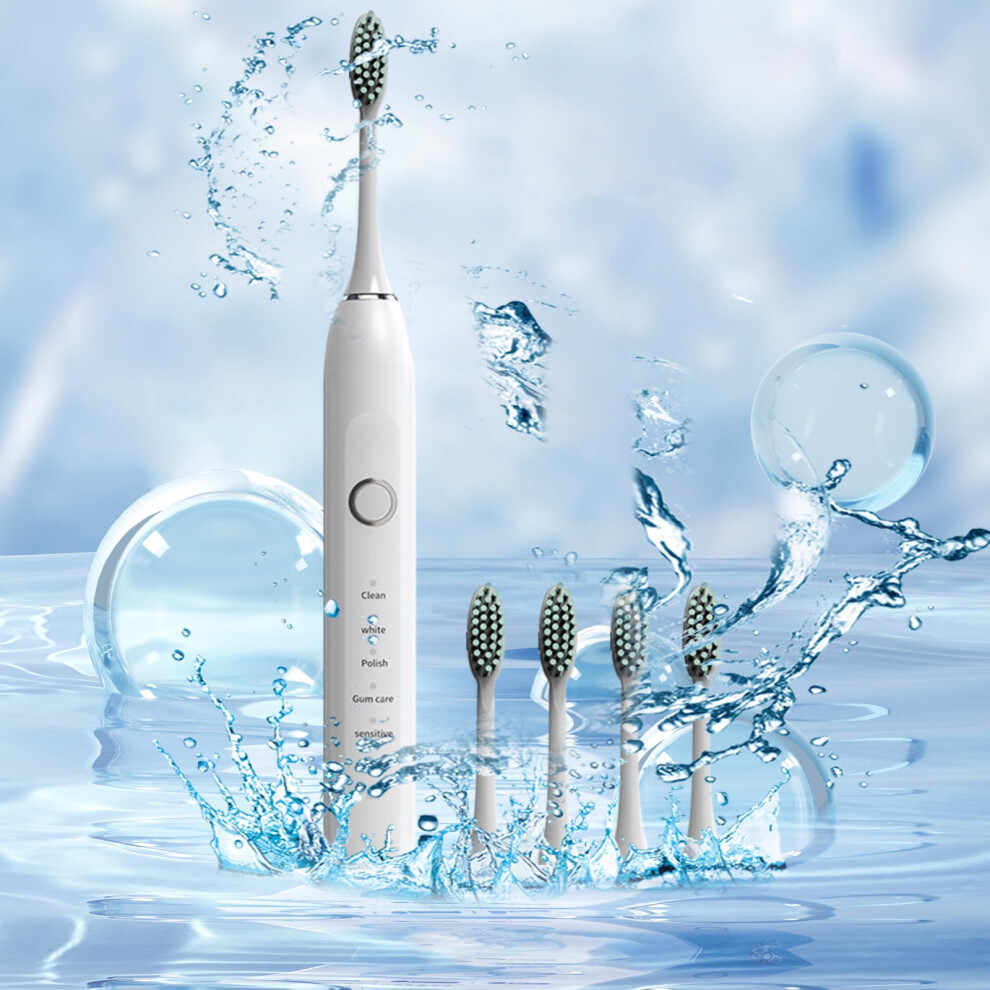 YgkuHd Electric Toothbrush with 5 Brush Heads and 5 Modes