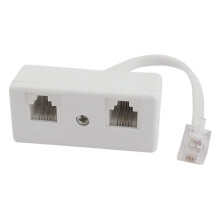 RJ11 male to dual female telephone line splitter