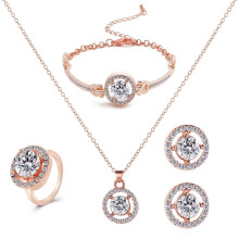 Heart Pendant Jewelry Set Korean Style 4 Pieces