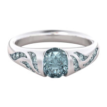 Alloy gem ring delicate smooth compact for Valentine's Day