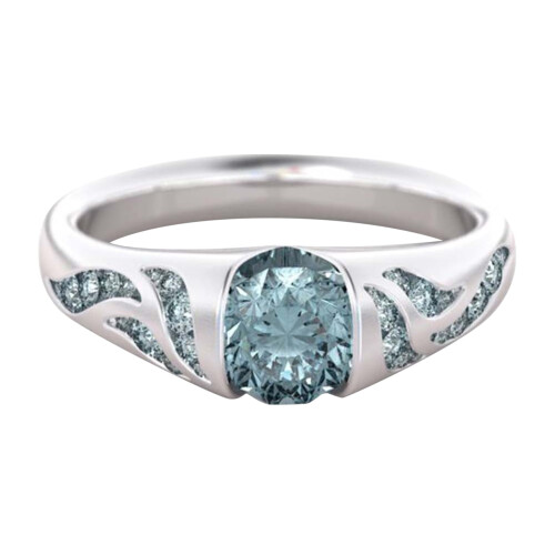 Alloy gem ring delicate smooth compact for Valentine's Day