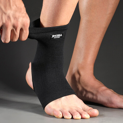 Ankle Brace Breathable Nylon Compression Sleeve 1 Pc Black M 2