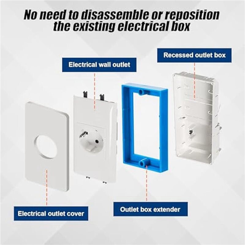 8Pcs 1/2Inch Single Gang Outlet Box Extender,Electrical Outlet Extender ...