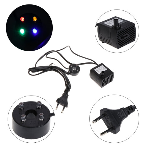Mini submersible water pump with LED light, ultra quiet, 1