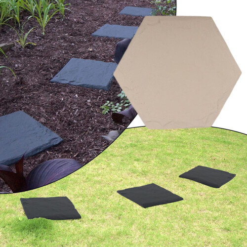 Hexagonal Beige Stepping Stone Outdoor Garden 1pc 2