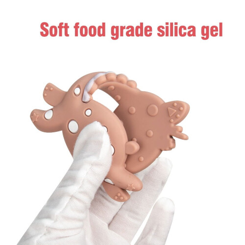 Pink deer silicone baby teether for 0-12 months 1