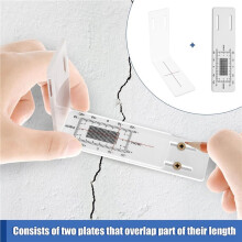 6 Pcs Crack Monitor, Crack Monitoring Record, Concrete Crack Monitor, Corner Crack Monitor, for the Standard and Corner