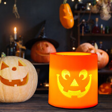Ruhiku GW Halloween-kynttilät, mustat liekittomat LED-pylväskynttilät, paristokäyttöiset Halloween- ja kuolleiden päivän koristeluun